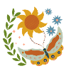 Schmetterling mit Sonnenblumen
