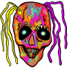 Neon Patchwork Schädel