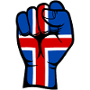 Iceland Flag Fist Hand Symbol