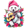 Cute polar bear with guitar