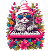 Chat mignon avec piano