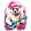 Cute polar bear with guitar
