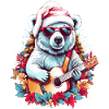 Cute polar bear with guitar