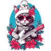 Cute cat with guitar