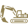 Bagger-Konturen: Silhouette eines Baugeräteführers