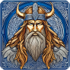 Stolzer Wikinger mit Hörner Helm