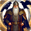 Viking Odin with ravens