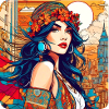Flowerpower Girl in Bohemian Style