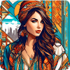 Cool girl in bohemian style