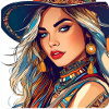 Cute girl in bohemian style