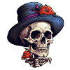 Halloween Skull with Top Hat