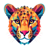 Gepard bunte Aquarell-Tier-Illustration