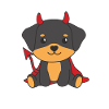 Rottweiler Happy Halloween Devil Costume