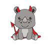 Rhinoceros Happy Halloween Devil Costume