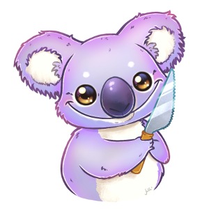 Koala mit Messer