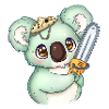 Koala mit Kettensäge