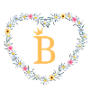 Letter B, Monogram, Heart, Personalizable