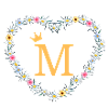Buchstabe M, Monogramm, Herz, personalisierbar