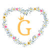 G, Monogramm, Herz-Blumen-Krone Design
