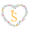 S, Monogram, Heart Flowers