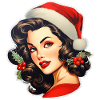 Woman with santa hat