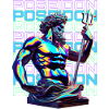 Neon Poseidon Trident