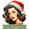 Frohe Weihnachten - Frau mit Weihnachtsmütze