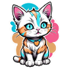 chat aquarelle kawaii