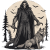 Wolf als Sensenmann
