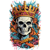 Totenkopf mit Krone