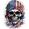 U.S. Flag & Skull: American Pride
