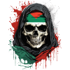 Palæstina stolthed: kranium og flag