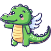 Cute Crocodile Angel Wings