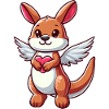Angel Kangaroo Heart Wings