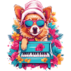 Dog with Piano