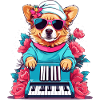 Dog with Piano