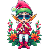 Christmas Elf with Flute