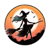 Witch on a broom