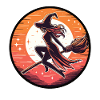 Witch on a broom