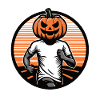 Halloween-Läufer mit Kürbiskopf