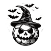 Halloween Soccer Football ball with hat and bats