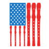 Patriotic U.S. flute player