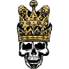 Totenkopf mit Krone