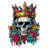 Totenkopf mit Krone