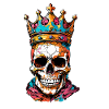 Totenkopf mit Krone