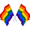 Two rainbow flags