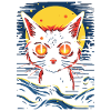 A cat at night