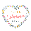 Beste Lehrerin ever! Herz-Blumen, personalisierbar