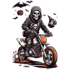 Halloween Motocross Skeleton Racer
