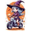 Anime Witch Biker Halloween Special